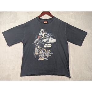 Vintage Star Wars Episode 1 Black Shirt Lucasfilm 90s Size Youth 2XL/Mens Small